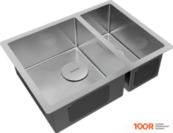Кухонная мойка Paulmark NEXT 58/2S UNI PM225844-BS (СТАЛЬНОЙ/БРАШИРОВАННАЯ СТАЛЬ) (137067)