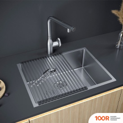 Кухонная мойка Paulmark NEXT 58 UNI PM215844-BS (СТАЛЬНОЙ/БРАШИРОВАННАЯ СТАЛЬ) (137063)