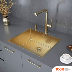 Кухонная мойка Paulmark NEXT 54 UNI PM215444-BG (ЗОЛОТО/БРАШИРОВАННОЕ ЗОЛОТО) (137056)