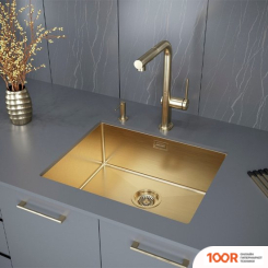 Кухонная мойка Paulmark NEXT 54 UNI PM215444-BG (ЗОЛОТО/БРАШИРОВАННОЕ ЗОЛОТО) (137056)