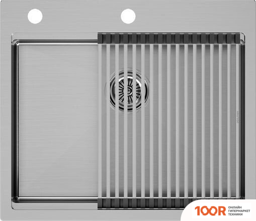 Кухонная мойка Paulmark KRONER-PRO 59 + РОЛЛ-МАТ PRO PM705951-BS+R405-BS (137002)