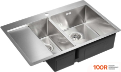 Кухонная мойка Paulmark KRONER 78/2SF PM227851-BSR (136983)