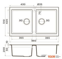 Кухонная мойка Omoikiri TEDORI 86-2 WH (БЕЛЫЙ) (136715)