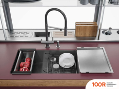 Кухонная мойка Omoikiri TAKI 74-U/IF-GM 4993498 (ВОРОНЕНАЯ СТАЛЬ) (136620)