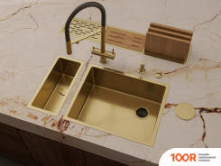 Кухонная мойка Omoikiri TAKI 54-U/IF SIDE SF LG (СВЕТЛОЕ ЗОЛОТО) (136605)