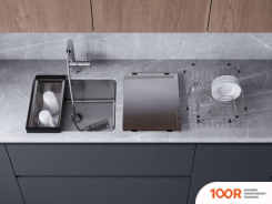 Кухонная мойка Omoikiri TADZAVA 54-U/I-GM ULTRA 4993267 (ВОРОНЕНАЯ СТАЛЬ) (136592)