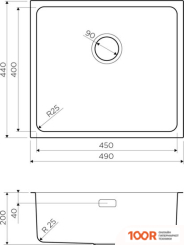 Кухонная мойка Omoikiri TADZAVA 49-U/I-GM 4993076 (ВОРОНЕНАЯ СТАЛЬ) (136588)