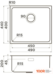Кухонная мойка Omoikiri TADZAVA 49-U/I ULTRA 15 IN (НЕРЖАВЕЮЩАЯ СТАЛЬ) (136587)