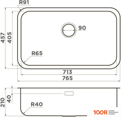Кухонная мойка Omoikiri OMI 76-U/I-IN 4993500 (НЕРЖАВЕЮЩАЯ СТАЛЬ) (136469)