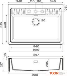Кухонная мойка Omoikiri KINOKAWA 90-GR (LENINGRAD GREY) (136335)