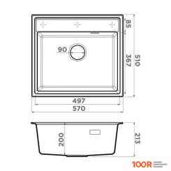 Кухонная мойка Omoikiri DAISEN 57-BL (ЧЕРНЫЙ) (136277)