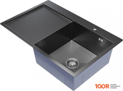 Кухонная мойка Mixline PRO 552923 (ЧЕРНЫЙ ГРАФИТ, С СИФОНОМ) (136174)