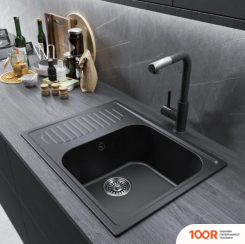 Кухонная мойка Mixline ML-GM18 551978 (УЛЬТРА-ЧЕРНЫЙ) (135915)
