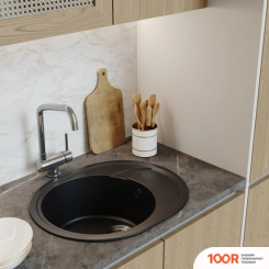 Кухонная мойка Mixline ML-GM17 551946 (УЛЬТРА-ЧЕРНЫЙ) (135901)