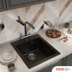 Кухонная мойка Mixline ML-GM14 551910 (УЛЬТРА-ЧЕРНЫЙ) (135864)