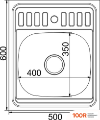 Кухонная мойка Mixline 555229 (С СИФОНОМ) (135779)