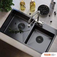 Кухонная мойка Mixline 547241 (ЧЕРНЫЙ ГРАФИТ, 3 ММ) (135767)