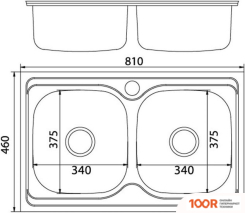 Кухонная мойка Mixline 532312 (ПОЛИРОВАННАЯ, 0.8 ММ) (135730)