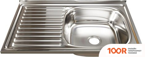 Кухонная мойка Mixline 528178 (ПРАВАЯ, ПОЛИРОВАННАЯ, 0.8 ММ) (135710)