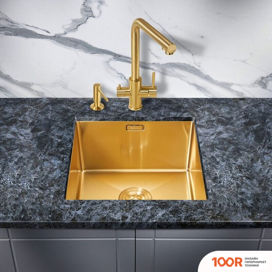 Кухонная мойка Milacio DENIA 44 STEEL MC.77438 (ЗОЛОТОЙ) (135633)