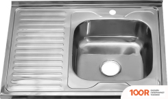 Кухонная мойка Melana MLN-8060 R (САТИН, ГЛУБИНА ЧАШИ 18 СМ., СТАЛЬ 0.8 ММ.) (135584)