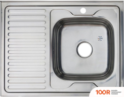 Кухонная мойка Melana MLN-8060 R (САТИН, ГЛУБИНА ЧАШИ 18 СМ., СТАЛЬ 0.8 ММ.) (135584)