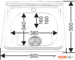 Кухонная мойка Melana MLN-5050 (ГЛУБИНА ЧАШИ 18 СМ., СТАЛЬ 0.8 ММ.) (135528)