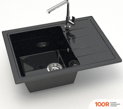 Кухонная мойка MARRBAXX КАРЕЛЬСКИЙ КАМЕНЬ МОДЕЛЬ 150/Q4 (ЧЕРНЫЙ) (135320)