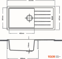 Кухонная мойка Longran ULTRA ULS914.457 (ОНИКС) (135149)