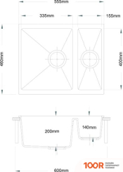 Кухонная мойка Longran ENIGMA ENG555.460 15 (SABBIA/58) (135088)