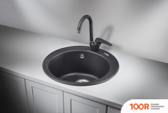 Кухонная мойка Krona RUNDE D475 1 (ЧЕРНЫЙ) (134856)