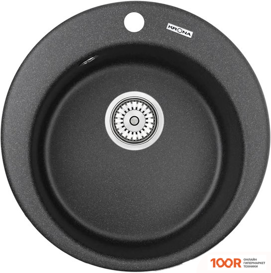 Кухонная мойка Krona RUNDE D475 1 (ЧЕРНЫЙ) (134856)