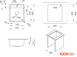 Кухонная мойка Granula ST-4202 (ГРАФИТ) (134612)