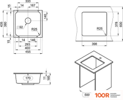 Кухонная мойка Granula QUARZ 3801 (ЧЕРНЫЙ) (134602)