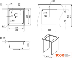 Кухонная мойка Granula KS-4501 (ЧЕРНЫЙ) (134554)