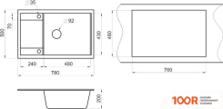 Кухонная мойка Granula GR-7805 (ШВАРЦ) (134494)