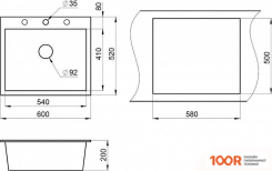 Кухонная мойка Granula GR-6001 (ЧЕРНЫЙ) (134464)
