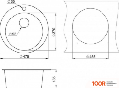 Кухонная мойка Granula GR-4801 (БАЗАЛЬТ) (134420)