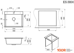 Кухонная мойка Granula ES-5804 (АРКТИК) (134342)