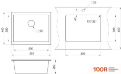 Кухонная мойка Granula 4451 (АЛЮМИНИУМ) (134312)