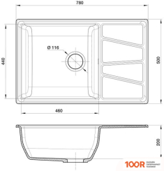 Кухонная мойка GranFest GF-V-780L (ПЕСОЧНЫЙ) (134095)