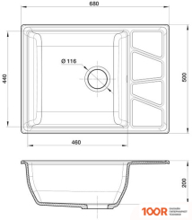 Кухонная мойка GranFest GF-V-680L (ЧЕРНЫЙ) (134089)