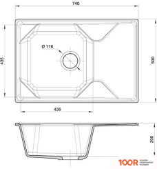 Кухонная мойка GranFest GF-U-740L (ЧЕРНЫЙ) (134062)