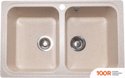 Кухонная мойка GranAlliance G-53 (БЕЖЕВЫЙ, С СИФОНОМ) (133670)
