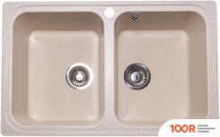 Кухонная мойка GranAlliance G-53 (БЕЖЕВЫЙ, БЕЗ СИФОНА) (133669)