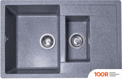 Кухонная мойка GranAlliance G-51 (ТЕМНО-СЕРЫЙ, С СИФОНОМ) (133640)