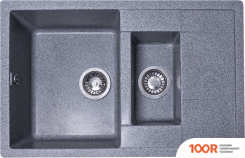Кухонная мойка GranAlliance G-51 (ТЕМНО-СЕРЫЙ, БЕЗ СИФОНА) (133639)