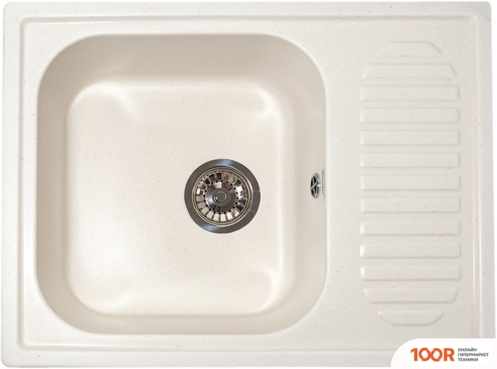 Кухонная мойка GranAlliance G-23 (БЕЛЫЙ, БЕЗ СИФОНА) (133479)