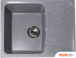 Кухонная мойка GranAlliance G-22 (ТЕМНО-СЕРЫЙ, С СИФОНОМ) (133470)