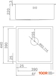 Кухонная мойка Gerhans K34444 (САТИН) (133065)